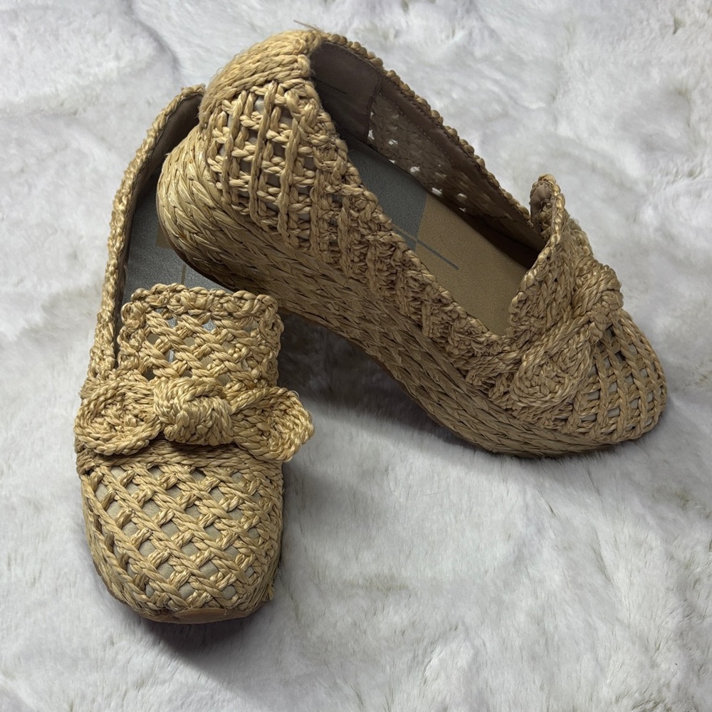 Dolce Vita Woven Raffia Loafers in Natural